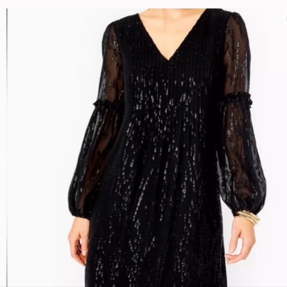 Lilly Pulitzer Black Sparkly Long Sleeve Dress